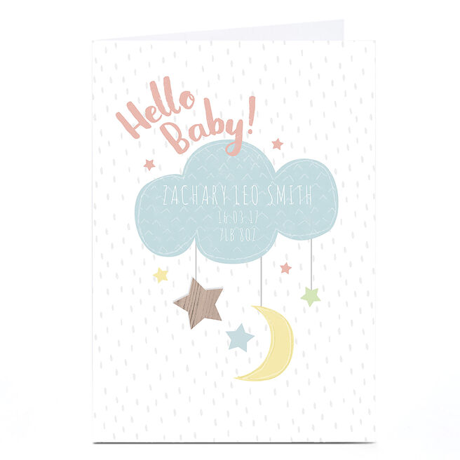 Personalised New Baby Card - Hello Baby! Mobile