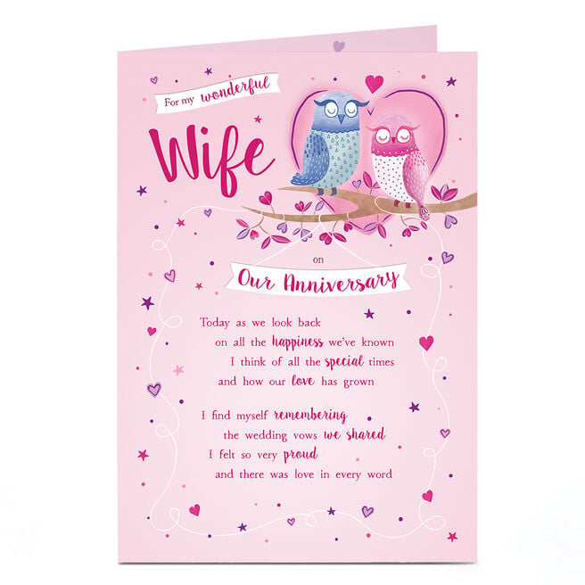 Anniversary Card - Love In Every Word, Wife