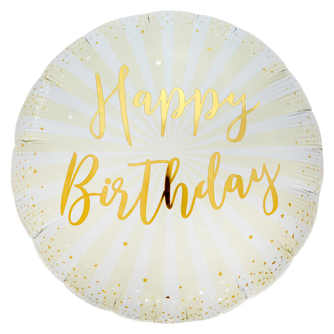 Happy Birthday 31-Inch Foil Helium Balloon With Stick-On Numbers