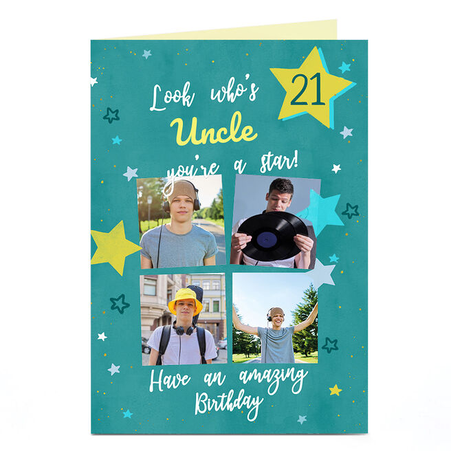 Photo Birthday Card - You're A Star, Editable Age