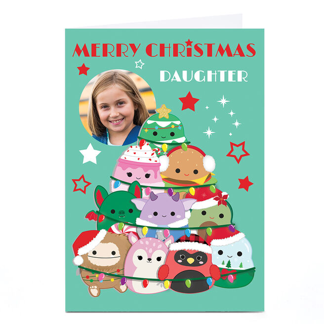 Photo Squishmallows Christmas Card - Cute Character Tree, Daughter