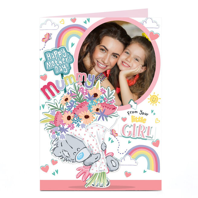 Photo Tatty Teddy Mother's Day Card - Mummy Bouquet From Your Little Girl