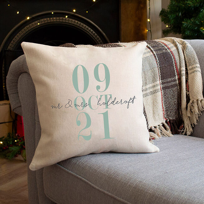 Personalised Wedding Date Cushion
