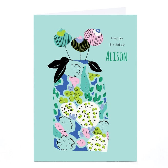 Personalised Rebecca Prinn Birthday Card - Flower Pot 