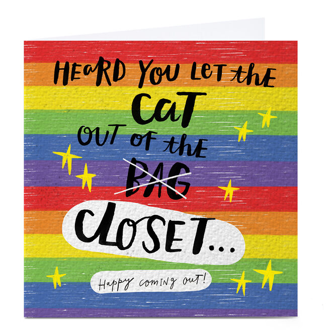 Personalised Jordan Wray Pride Card - Cat Out Of The Closet