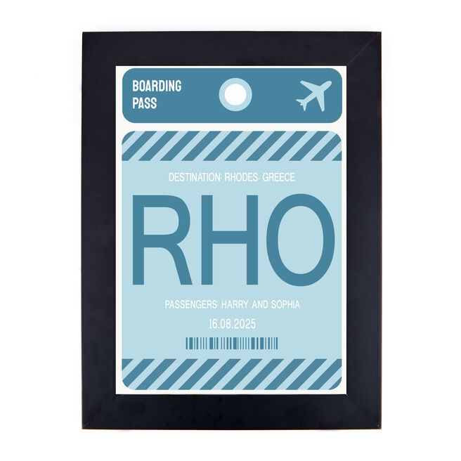 Personalised Wall Art - Blue Boarding Pass