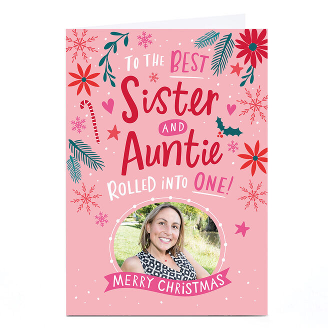 Photo Dotty Black Designs Christmas Card - Best Sister & Auntie