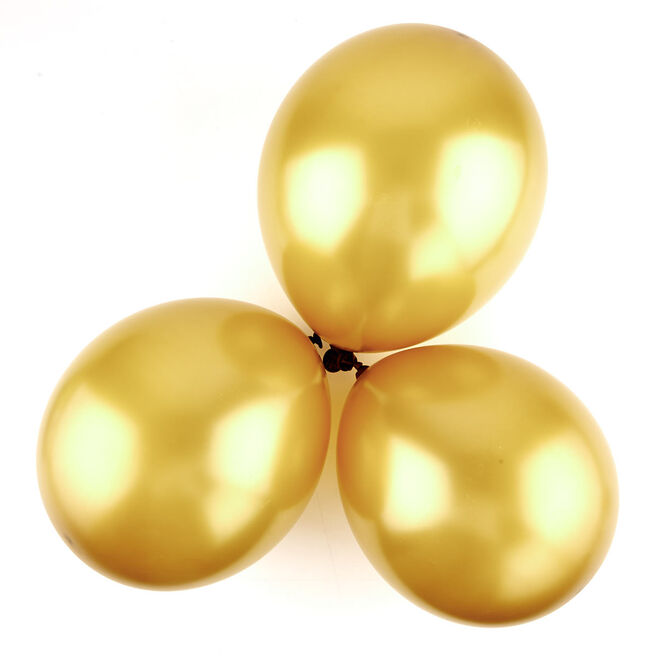 Metallic Gold Air-fill Latex Balloons - Pack Of 6