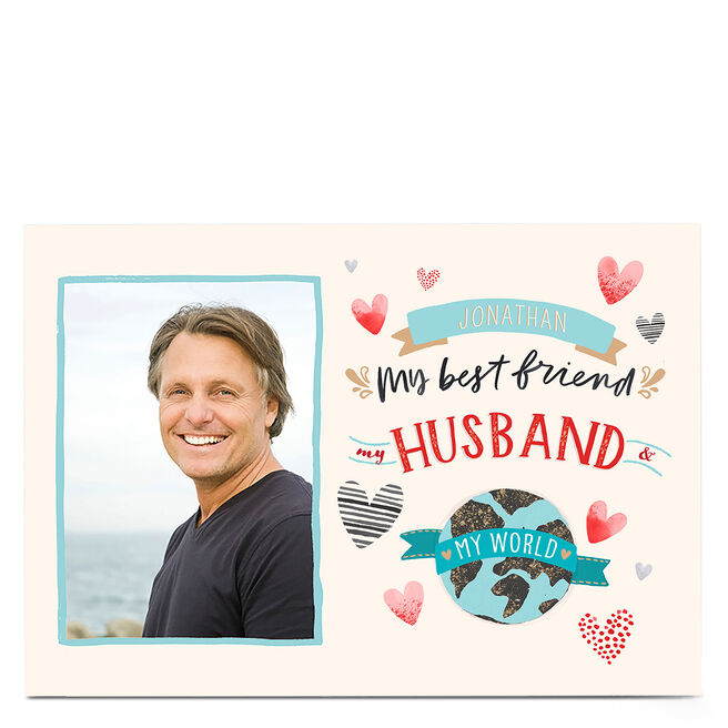 Photo Upload Card - My Best Friend, My Husband, My World