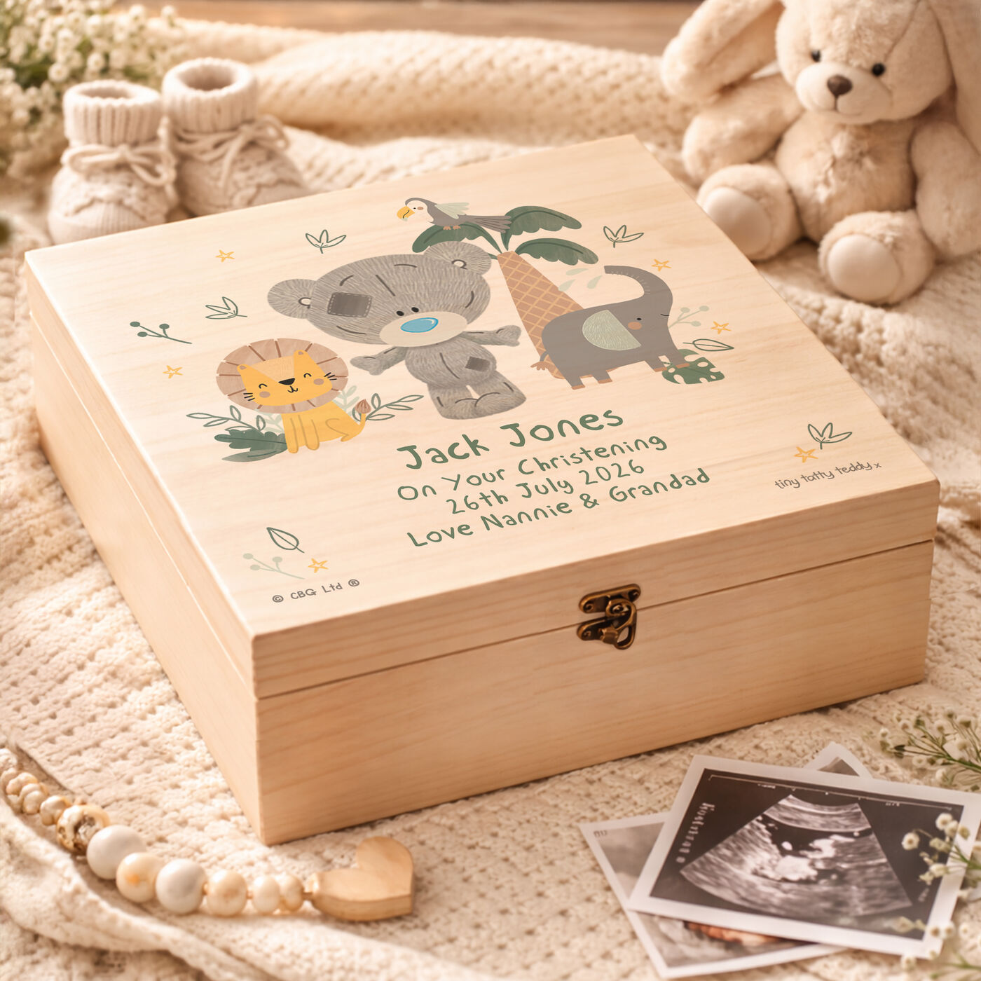 Buy Personalised Tiny Tatty Teddy Jungle Animals Keepsake Box for GBP ...