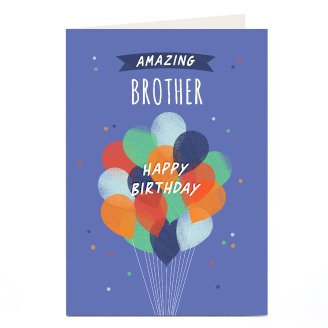 Personalised Birthday Card - Amazing Person Balloons, Any Name