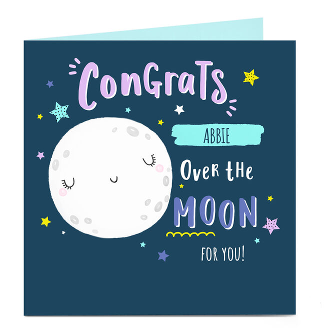 Personalised Congratulations Card - Over The Moon