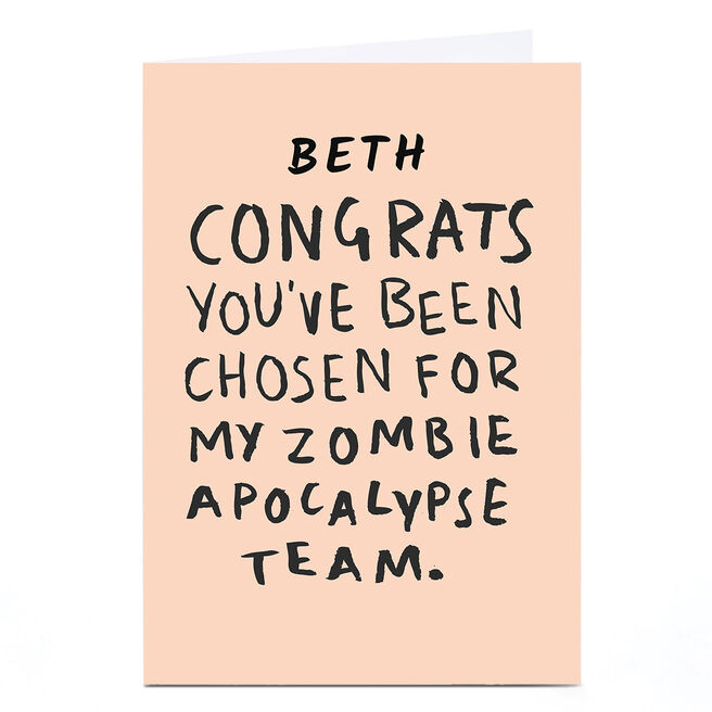 Personalised Whale & Bird Card - Zombie Apocalypse Team 
