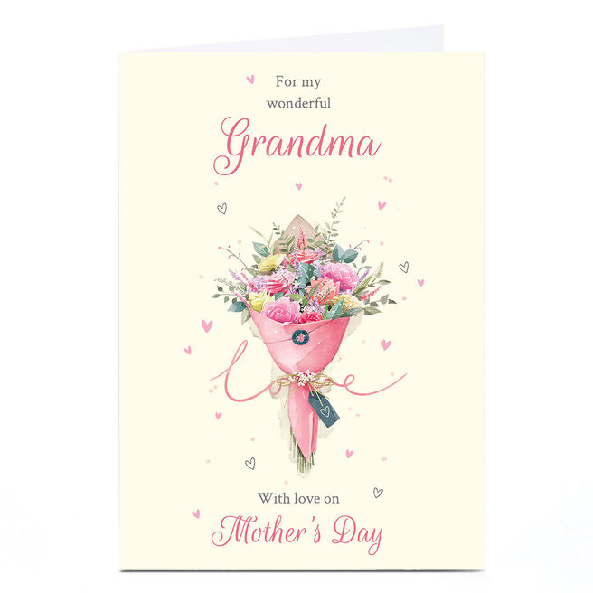 Personalised Mother's Day Card - Classic Bouquet, Wonderful Grandma