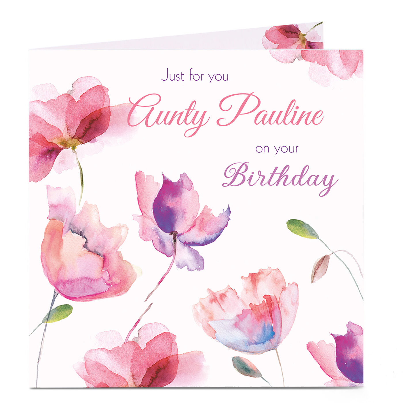 Buy Personalised Birthday Card Just For You, Flowers for GBP 3.29