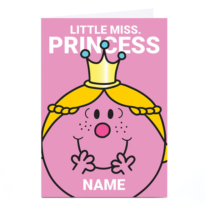 Personalised Birthday Card - Little Miss Princess, Any Name