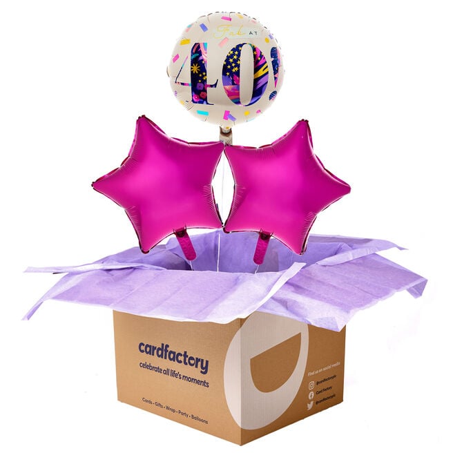 Fab At 40 Birthday Balloon Bouquet - DELIVERED INFLATED!