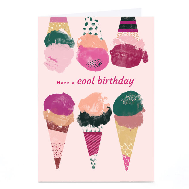 Personalised Rebecca Prinn Birthday Card - Ice Cream Cones