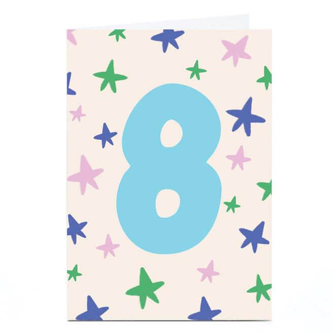 8th Birthday Card - Colourful Stars