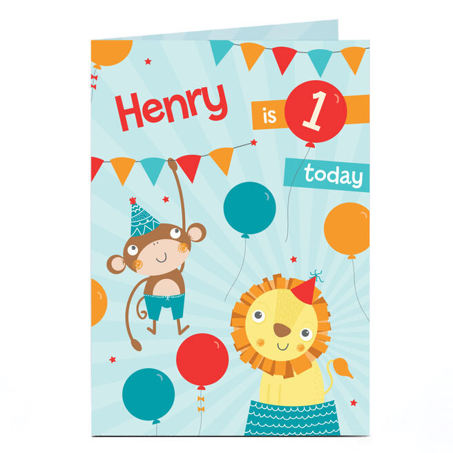 Personalised Birthday Card - Circus Party, Editable Age