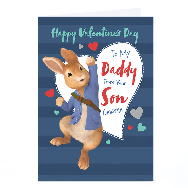 Personalised Peter Rabbit Valentine's Day Card - Daddy from Son