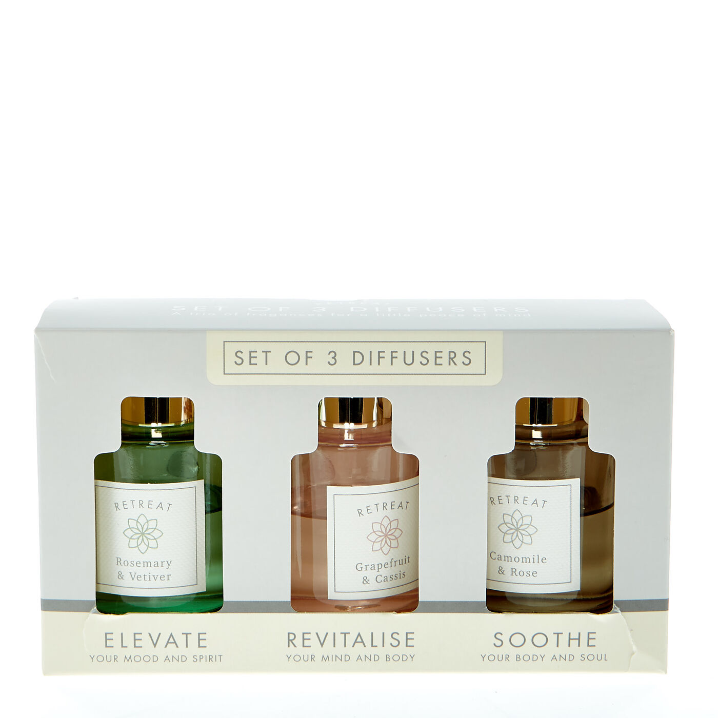 Buy Elevate, Revitalise & Sooth Set Of 3 Reed Diffusers for GBP 3.99