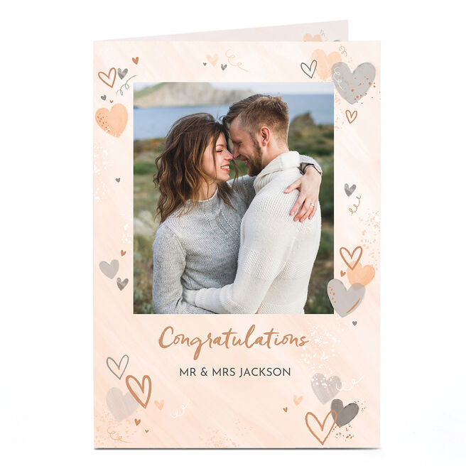 Photo Congratulations Card - 1 Photo & Hearts