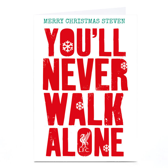 Personalised Liverpool FC Christmas Card - You'll Never Walk Alone