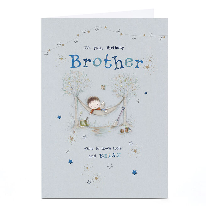 Personalised Birthday Card - Garden Hammock Relaxation, Brother