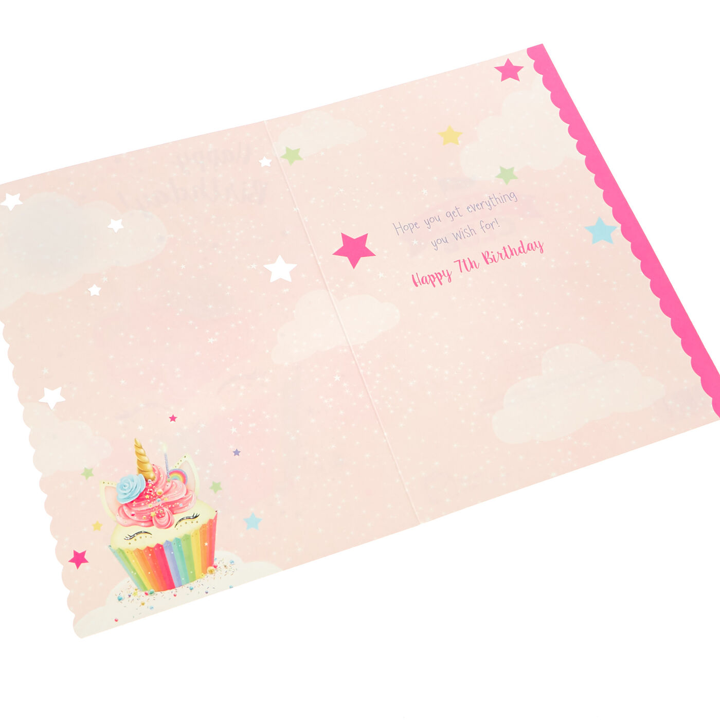Buy 7th Birthday Card - Unicorn Cupcake (With Badge) for GBP 1.29 ...