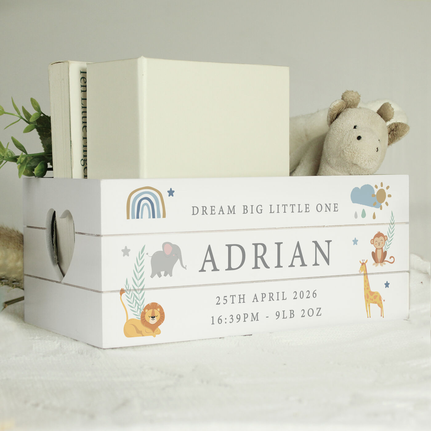 Buy Personalised Safari Animals White Wooden Crate for GBP 14.99 | Card ...