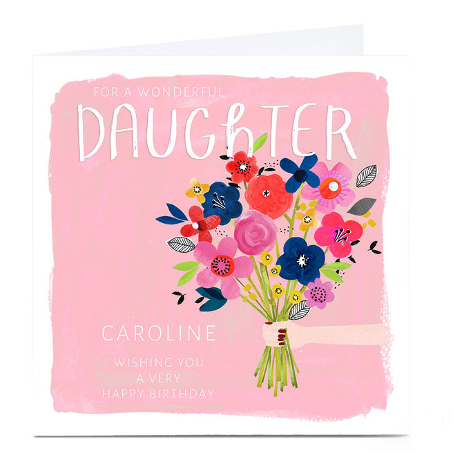 Personalised Kerry Spurling Birthday Card - Flowers, Daughter
