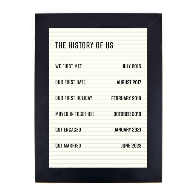 Personalised Wall Art - Cream Pegboard, The History of Us