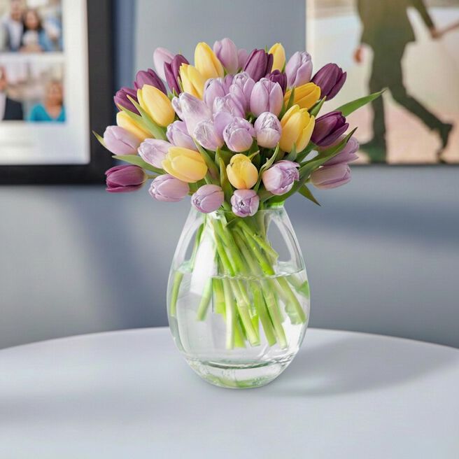 Blossoming Gifts 50 Pastel Tulips Flower Bouquet - Free Delivery!
