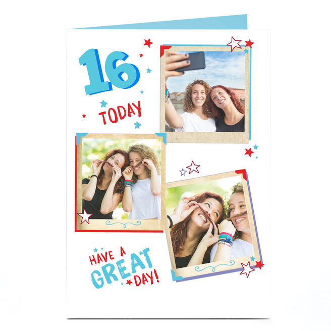 Editable Age Photo Birthday Card - Great Day