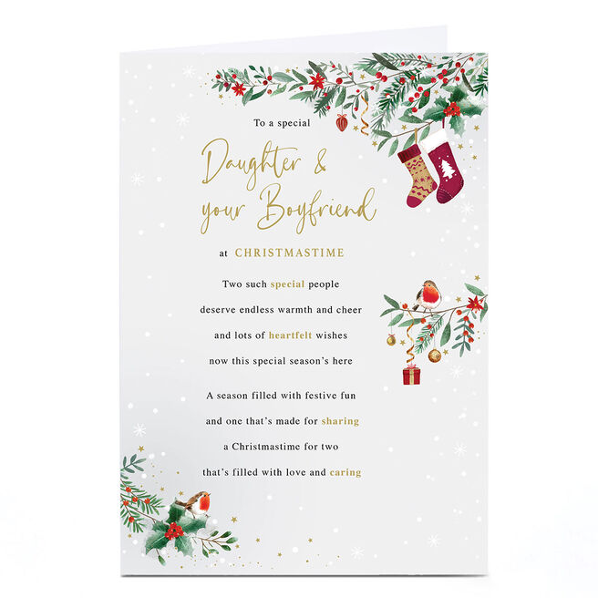 Christmas Card - A Special Daughter & Your Boyfriend