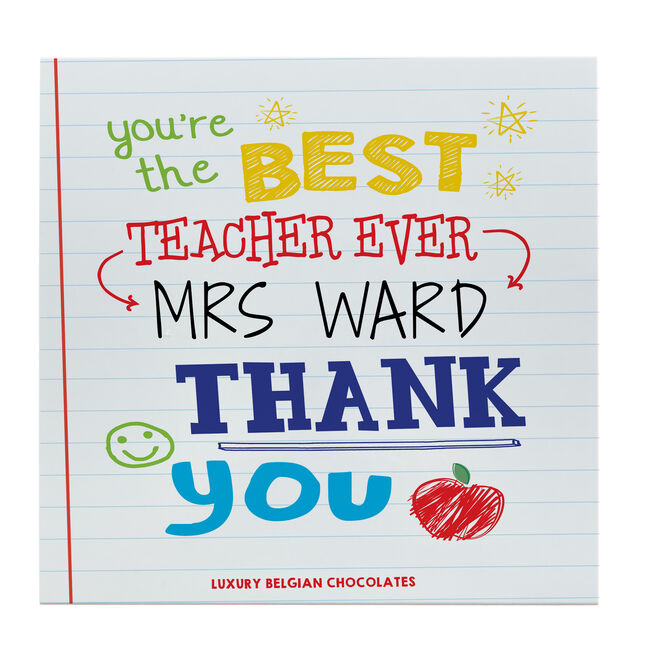 Personalised Belgian Chocolates - Best Teacher