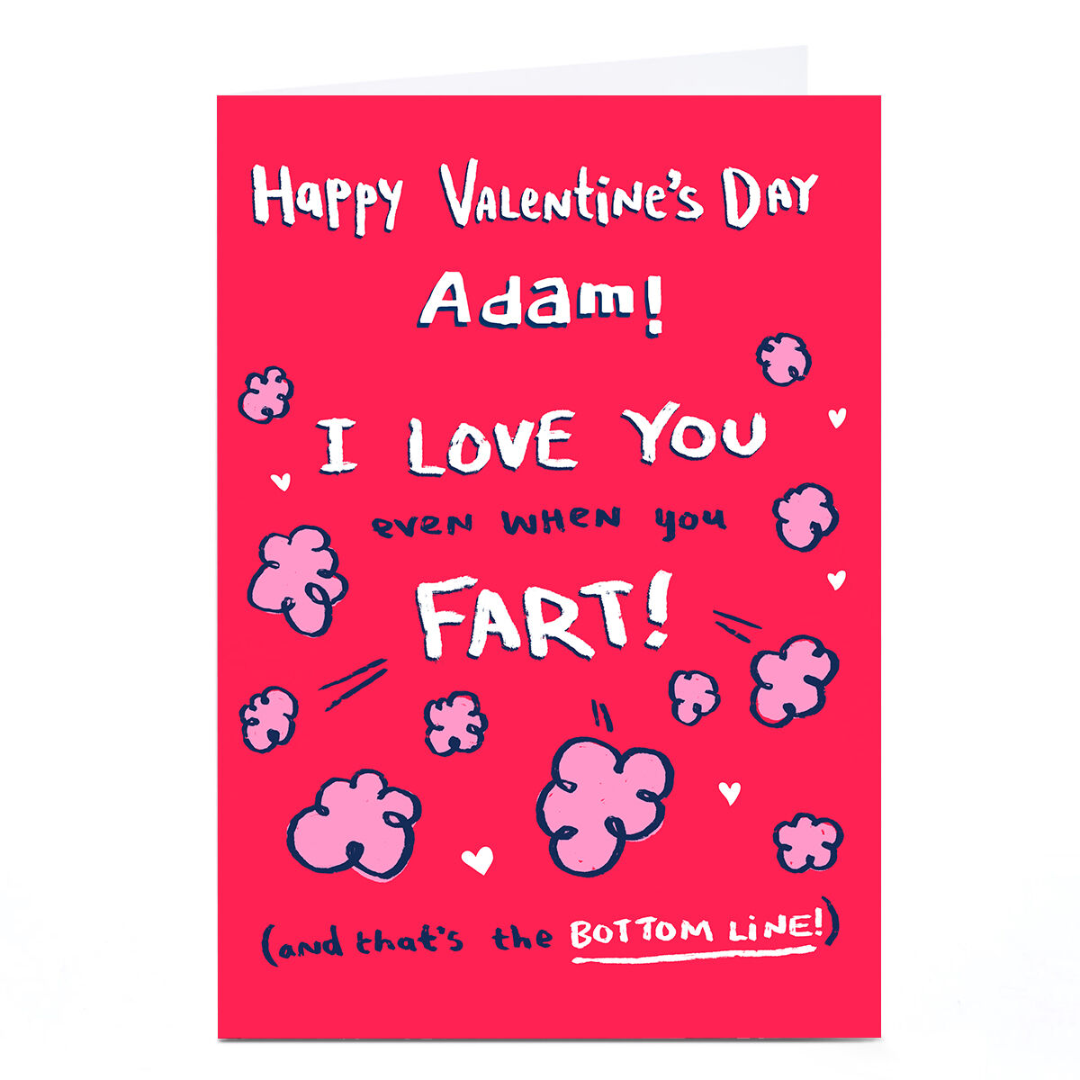 Funny Personalised Fart Valentines Card Rude Valentines Fart Valentines Gifts Custom Valentines Card for Him