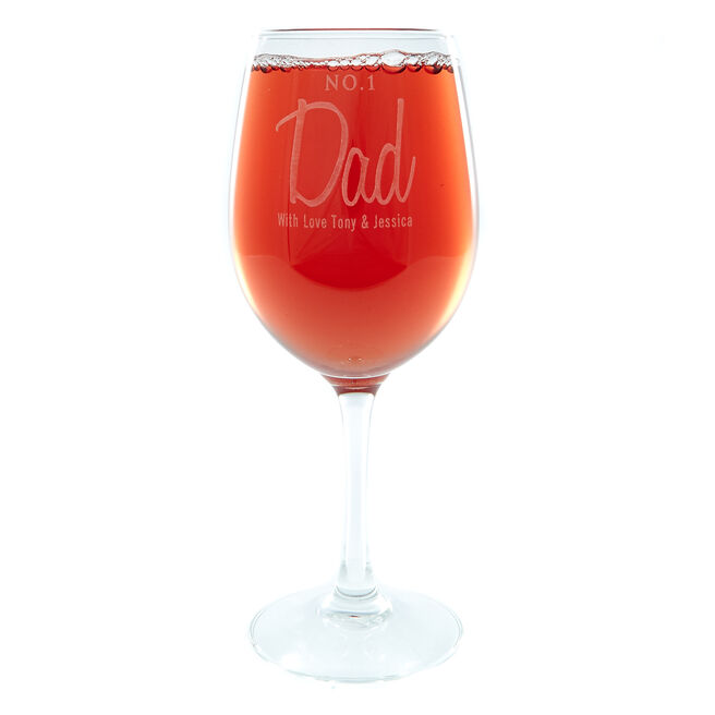 Personalised No1 Dad Wine Glass