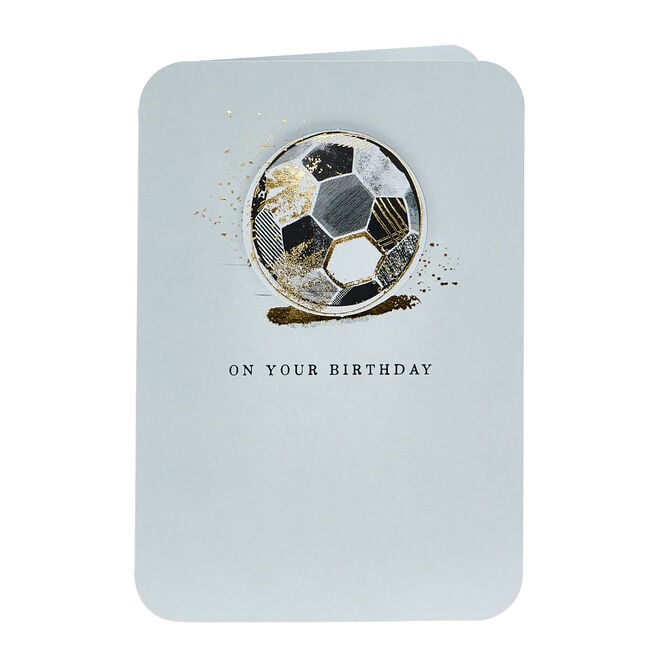 Birthday Card - Black & Gold Football
