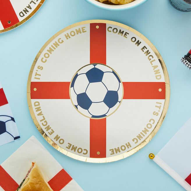 Come On England Paper Plates - Pack of 8