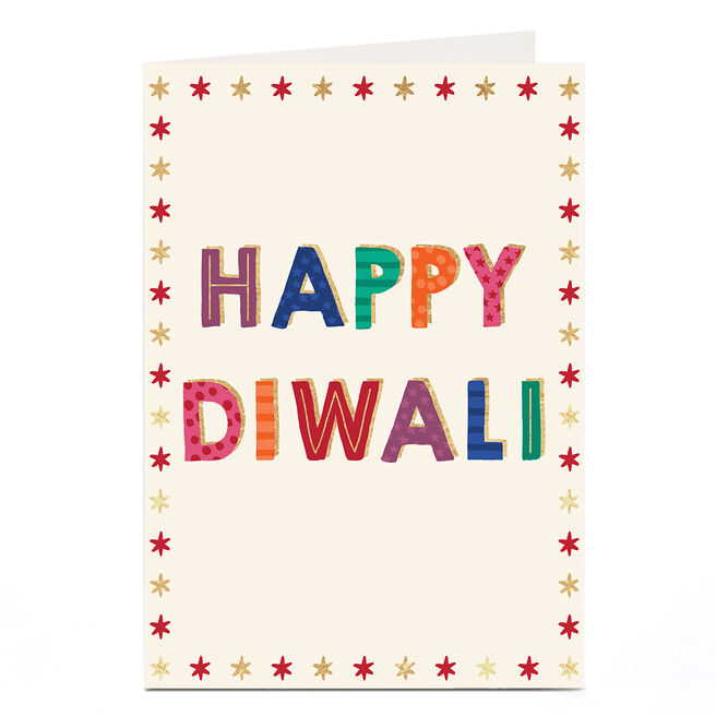 Diwali Card - Happy Diwali Bright Letters