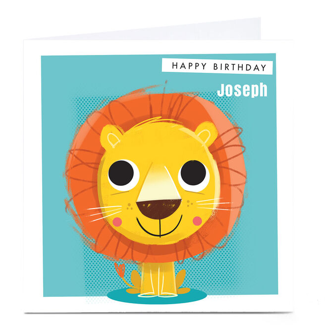 Personalised Hello Munki Card - Cute Lion 