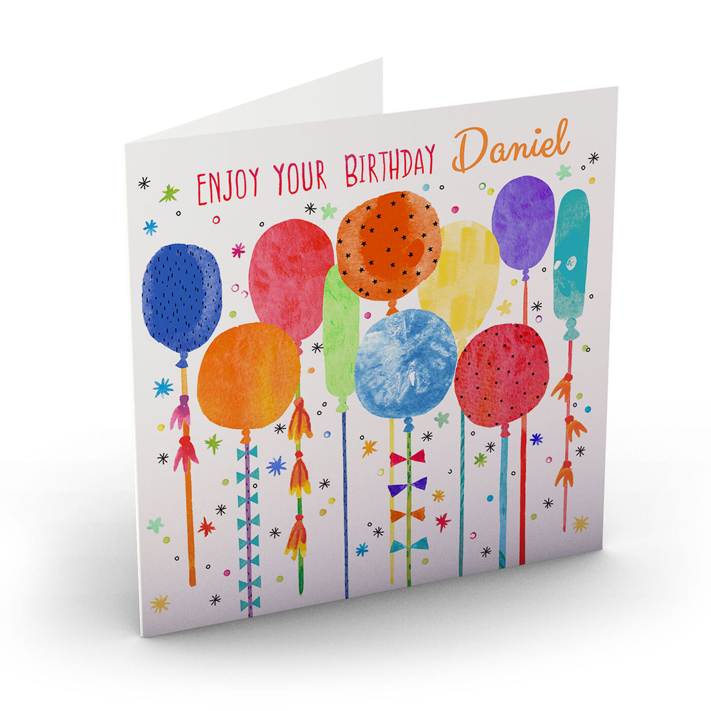 Buy Personalised Nik Golesworthy Birthday Card Colourful Balloons for