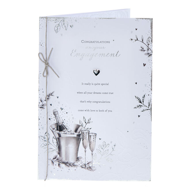 Congratulations Champagne Bucket Engagement Card