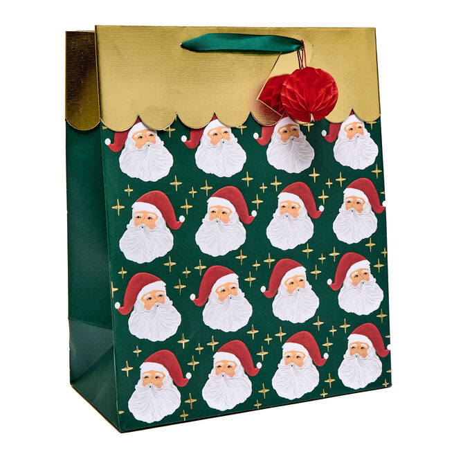 Repeat Santas Large Portrait Gift Bag With Honeycomb