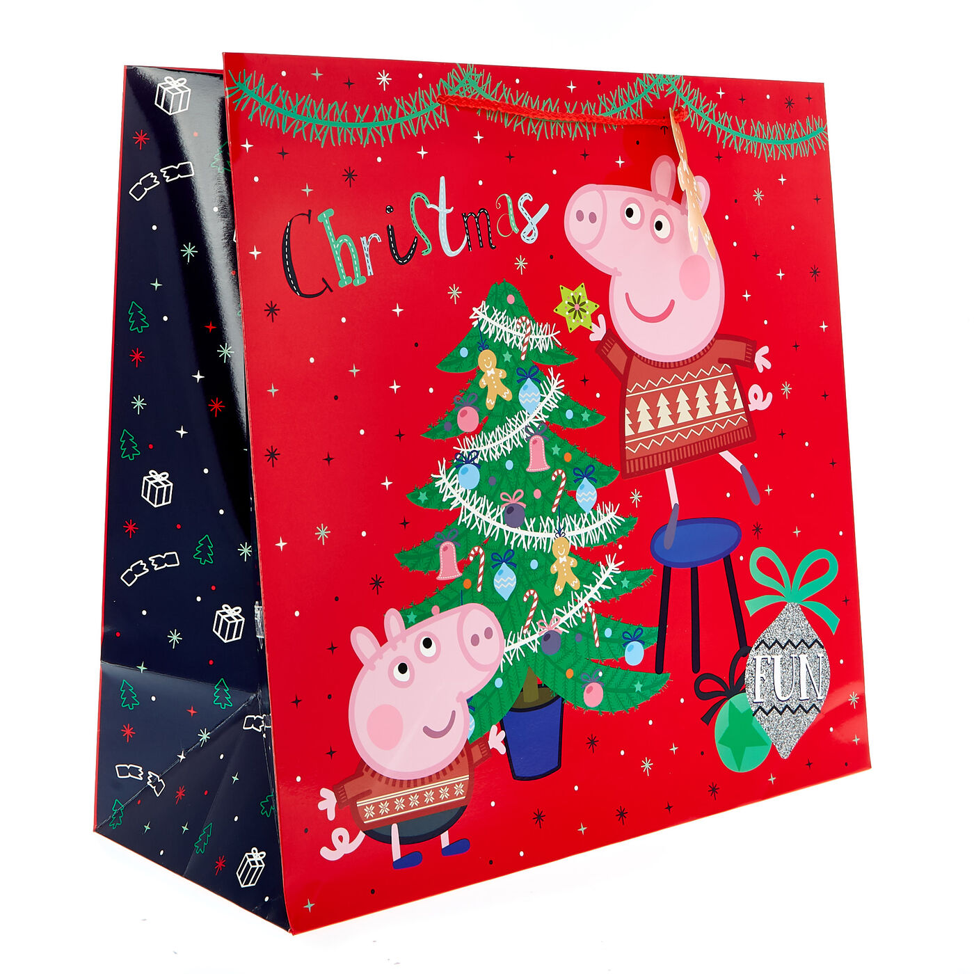Buy Extra Large Square Peppa Pig Christmas Gift Bag for GBP