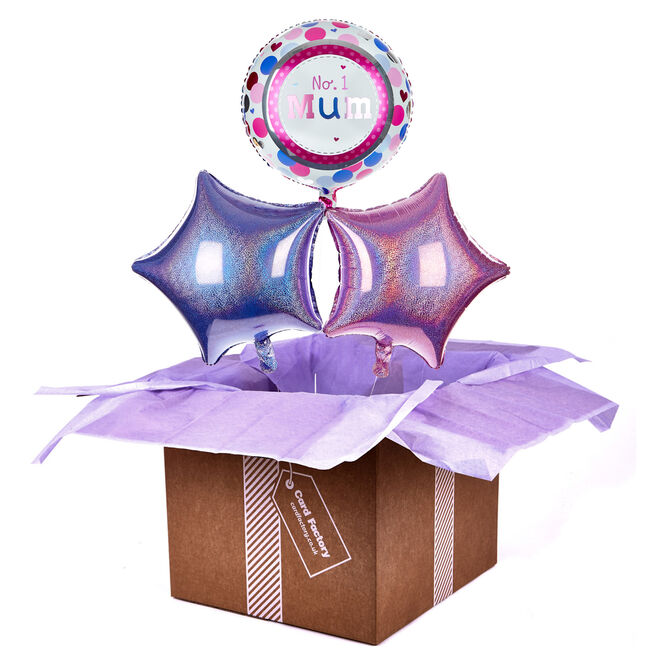 No. 1 Mum Balloon Bouquet - DELIVERED INFLATED!