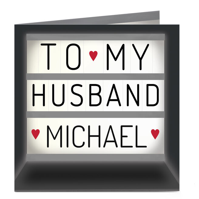 Personalised Card - Husband Light Box