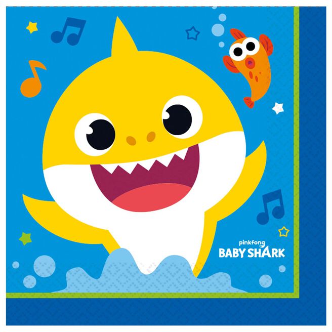 Baby Shark Party Napkins - Pack of 16